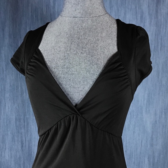 ZARA collection S LBD black dress cap sleeve slip - Picture 3 of 6